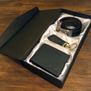 All Black Signature Leather Value Set for HIM